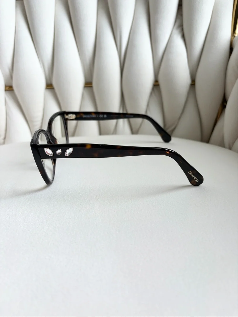 Swarovski Tortoiseshell Cat-Eye Frames with Crystal Accent